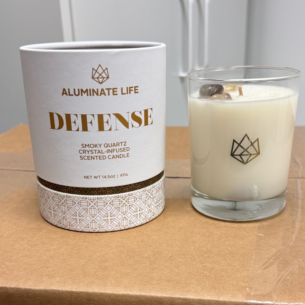 Defense Smoky Quartz Candle - Cream